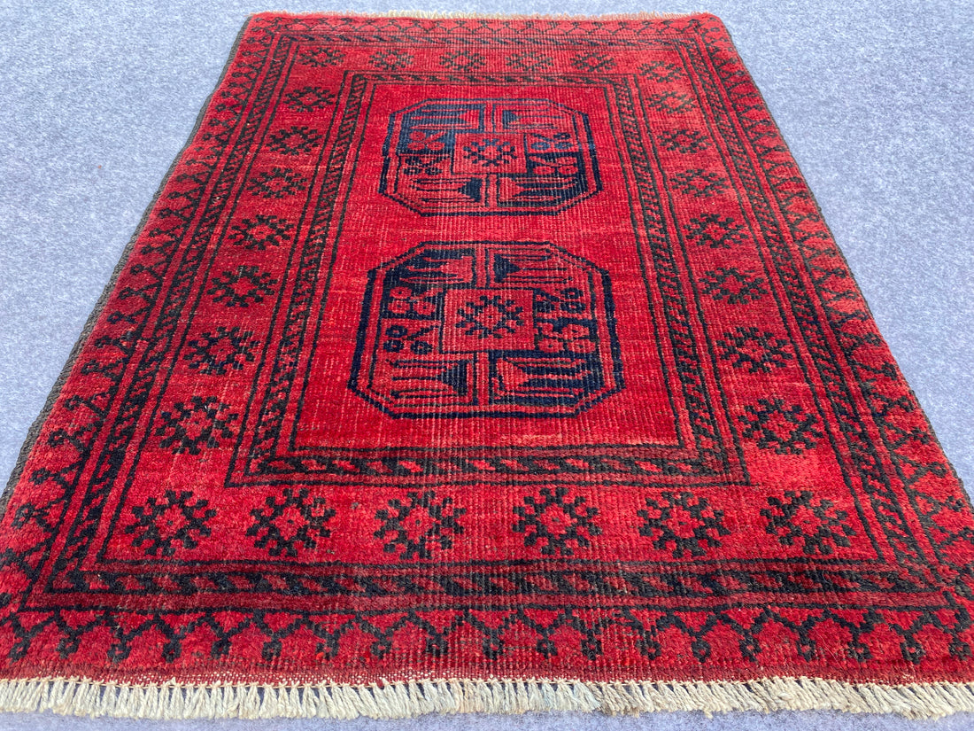 2.2' x 2.1' Authentic Vintage Afghan Hand Knotted Felpah Small Area Rug BR992