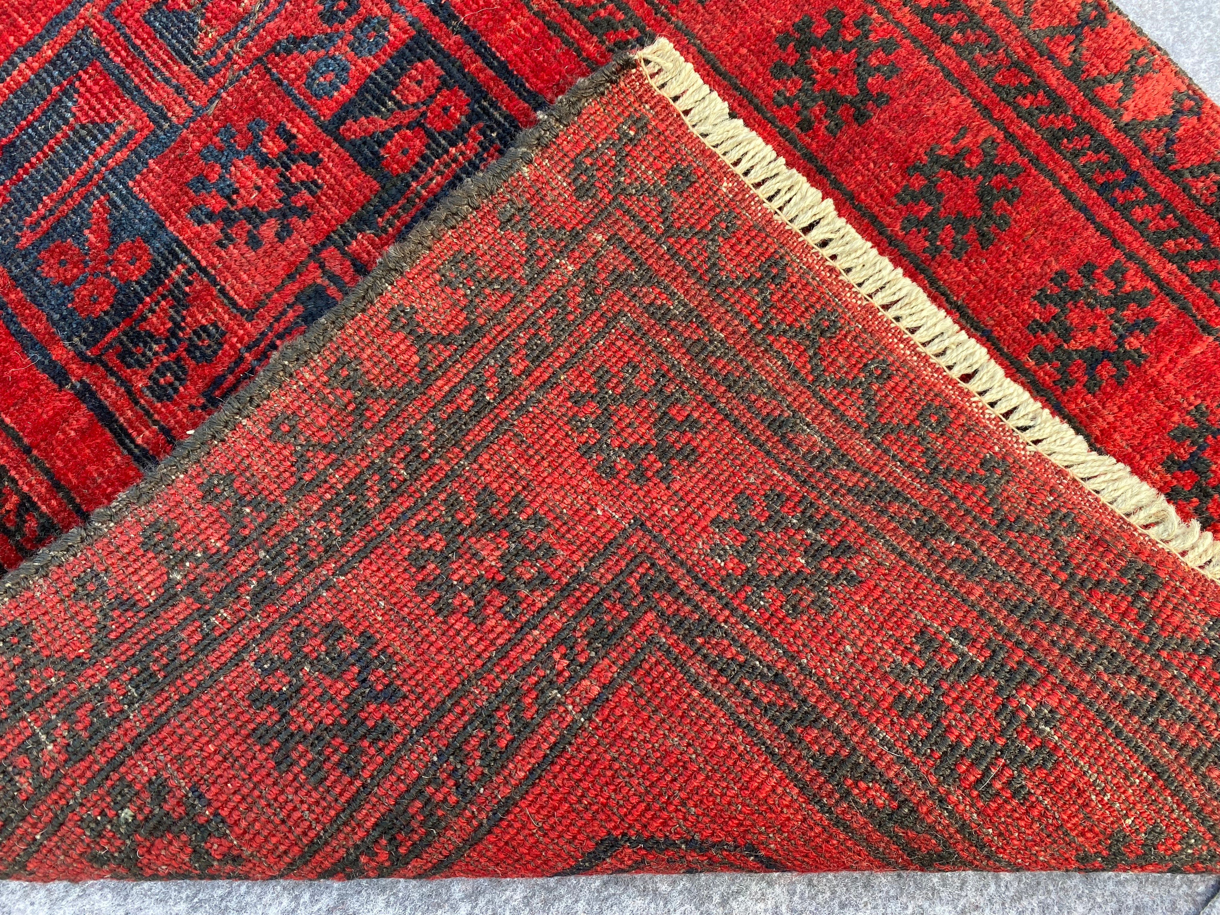 2.2' x 2.1' Authentic Vintage Afghan Hand Knotted Felpah Small Area Rug BR992