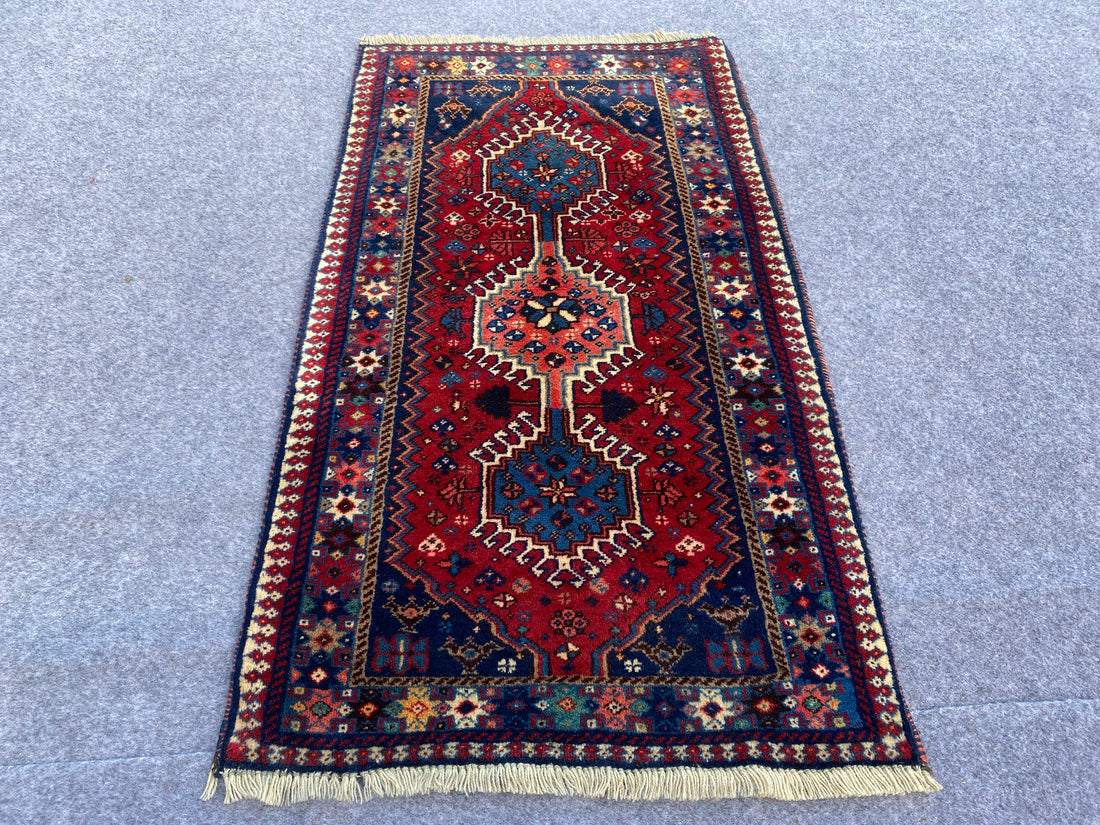 3.2' x 1.9' Ft. Authentic Persian Qashqai Hand Knotted Finest Wool Small Area Rug BR993