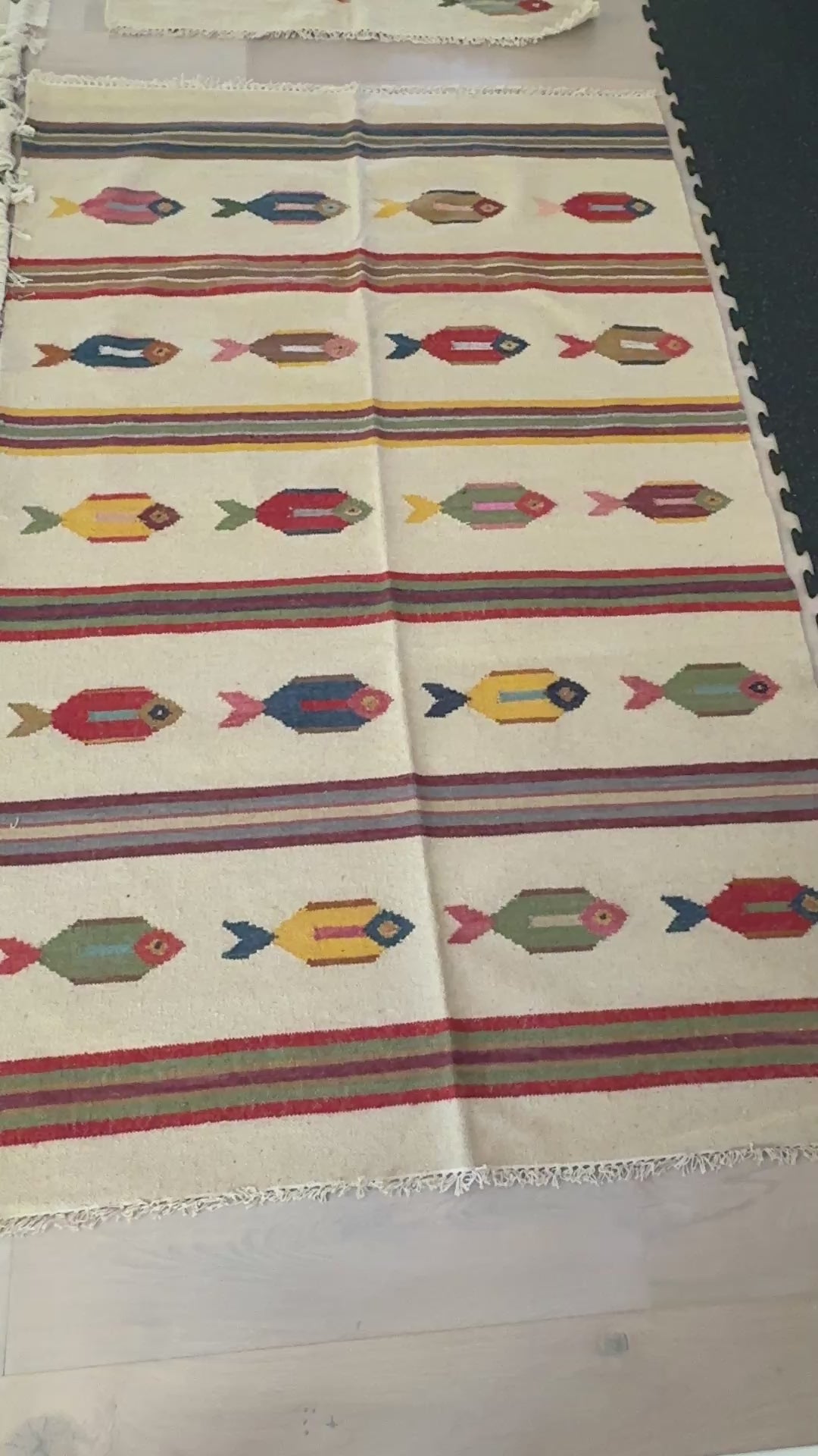 5' x 8' Ft. Fun Colorful Fish Design Turkish Oushak Hand Knotted Wool Area Rug - BR3143
