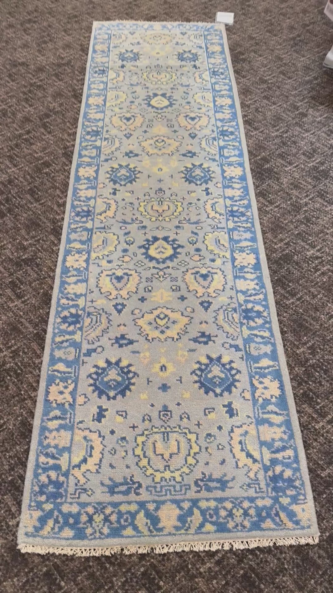 2.8’ x 10' Ft. Contemporary Turkish Oushak Bohemian Hand Knotted Wool Runner – BR2585