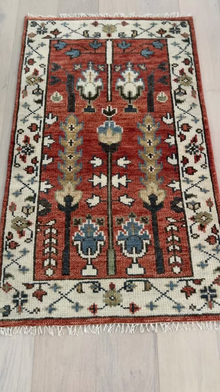 3' x 5' Ft. Contemporary Turkish Oushak Bohemian Hand Knotted Wool Runner - BR3087