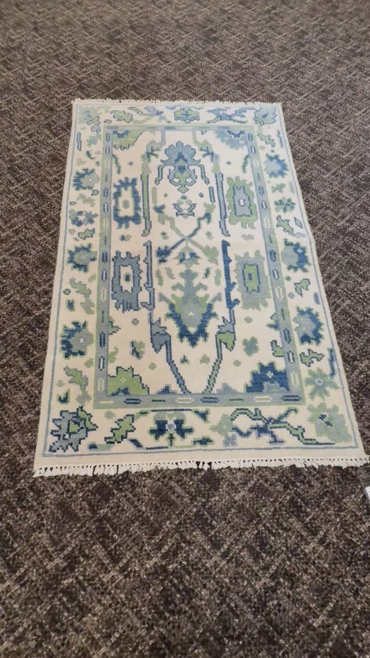 3' x 5.2' Ft. Turkish Bohemian Oushak Contemporary Hand Knotted Wool Rug - BR467