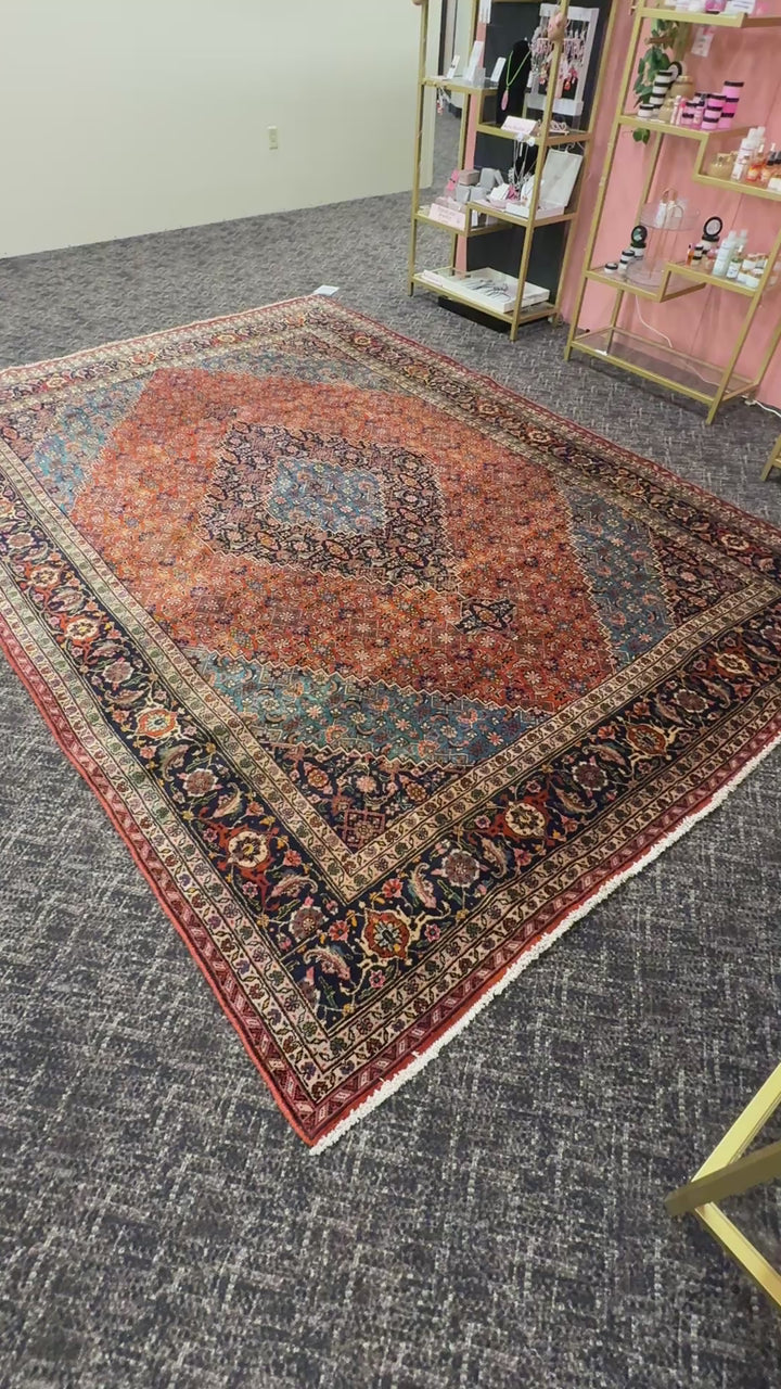 12' x 8' Ft. Authentic Persian Tabriz Herati Design Hand Knotted Fine Wool Large Area Rug BR2502