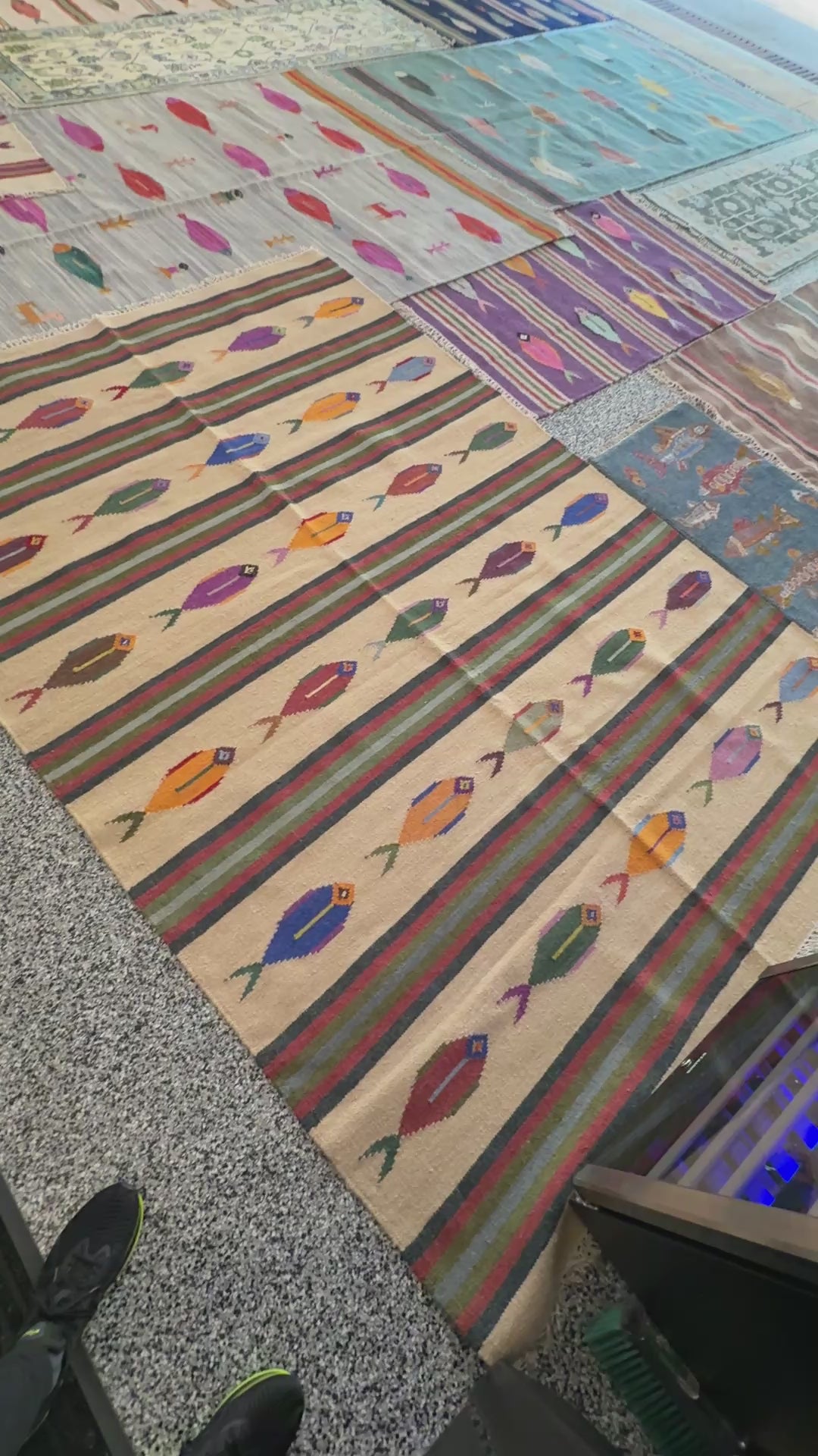 6' x 9' Ft. Fun Colorful Fish Design Turkish Oushak Hand Knotted Wool Area Rug - BR3128