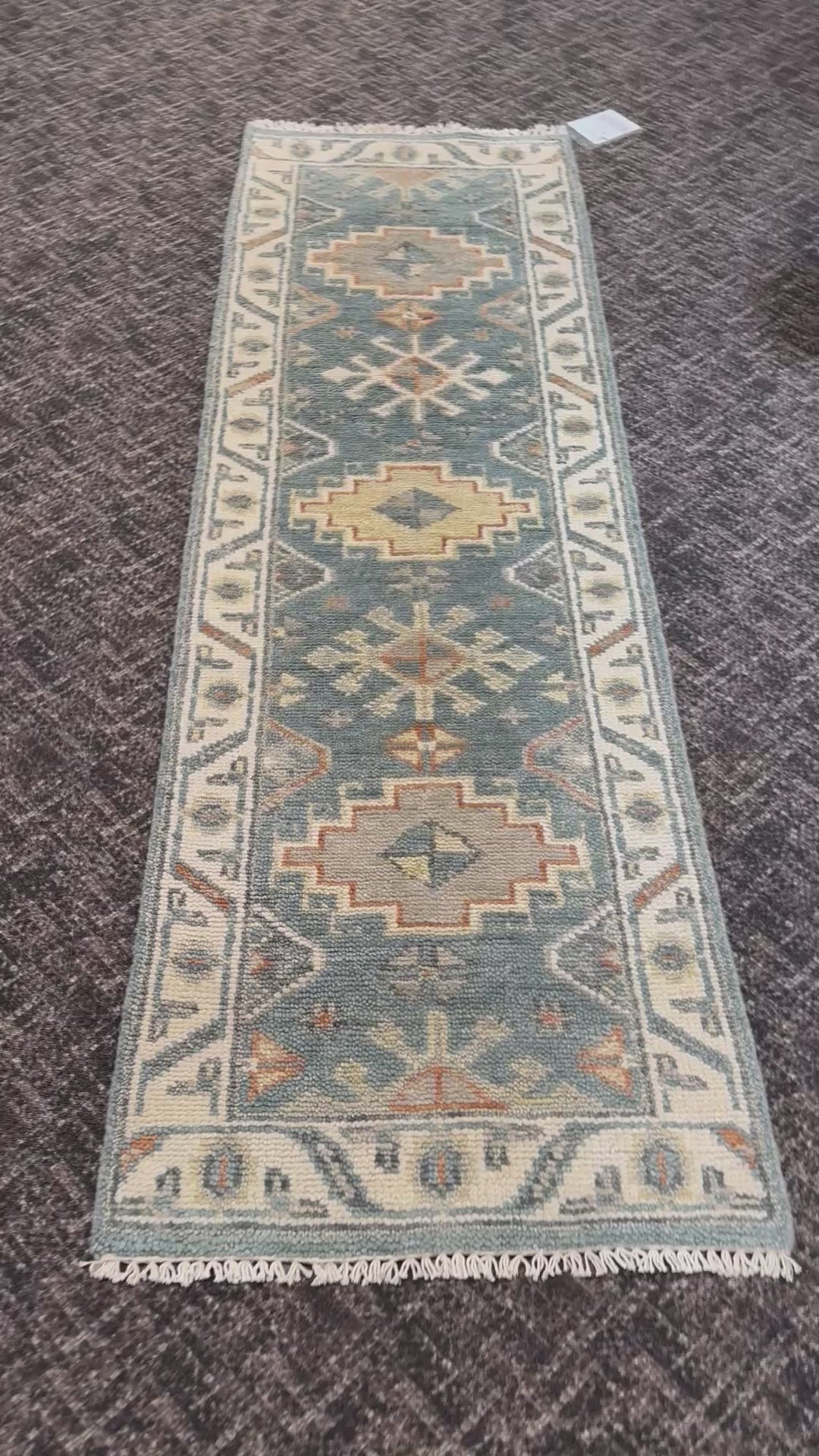 2 1/2’ x 8' Ft. Contemporary Turkish Oushak Bohemian Hand Knotted Wool Runner – BR2588