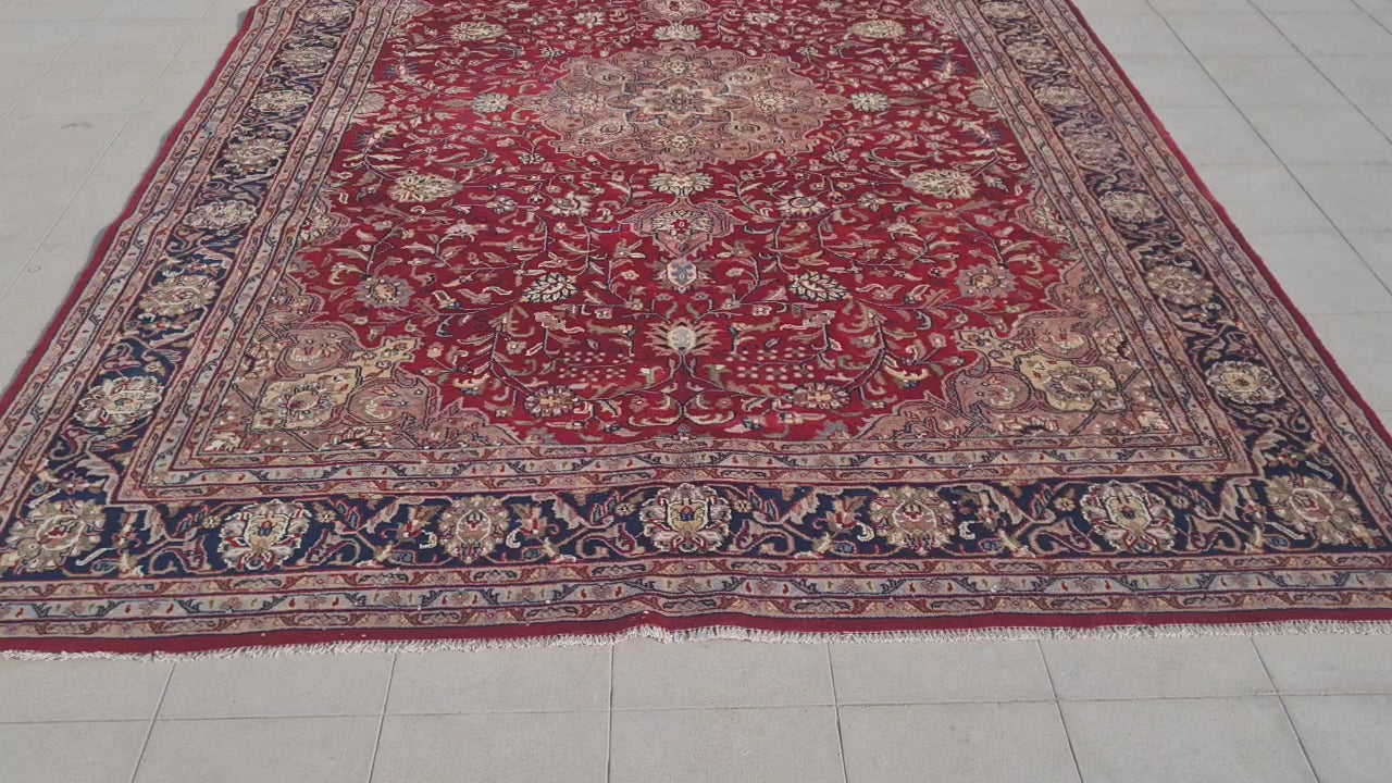 11’x 8' Ft. Authentic Vintage Persian Tabriz Circa Hand Knotted Rug – BR2693