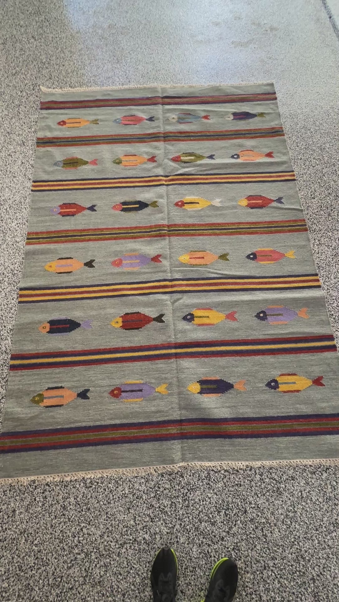 6' x 9' Ft. Fun Colorful Fish Design Turkish Oushak Hand Knotted Wool Area Rug - BR3146