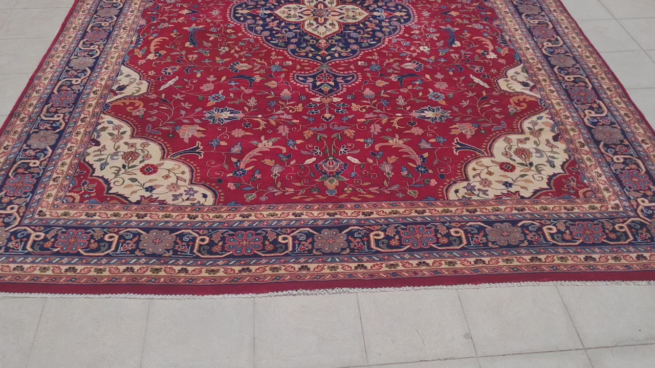 11’x 8’ Ft. Ft. Authentic Vintage Indian Qashan Circa Hand Knotted Rug – BR2361