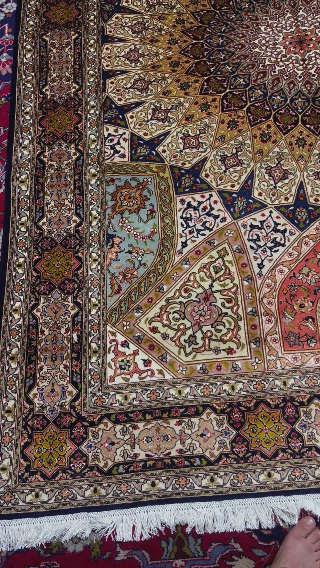 10' x 7' Ft. Spectacular Vintage Authentic Persian Tabriz Taj Mahal Silk & Wool Area Rug - BR1237