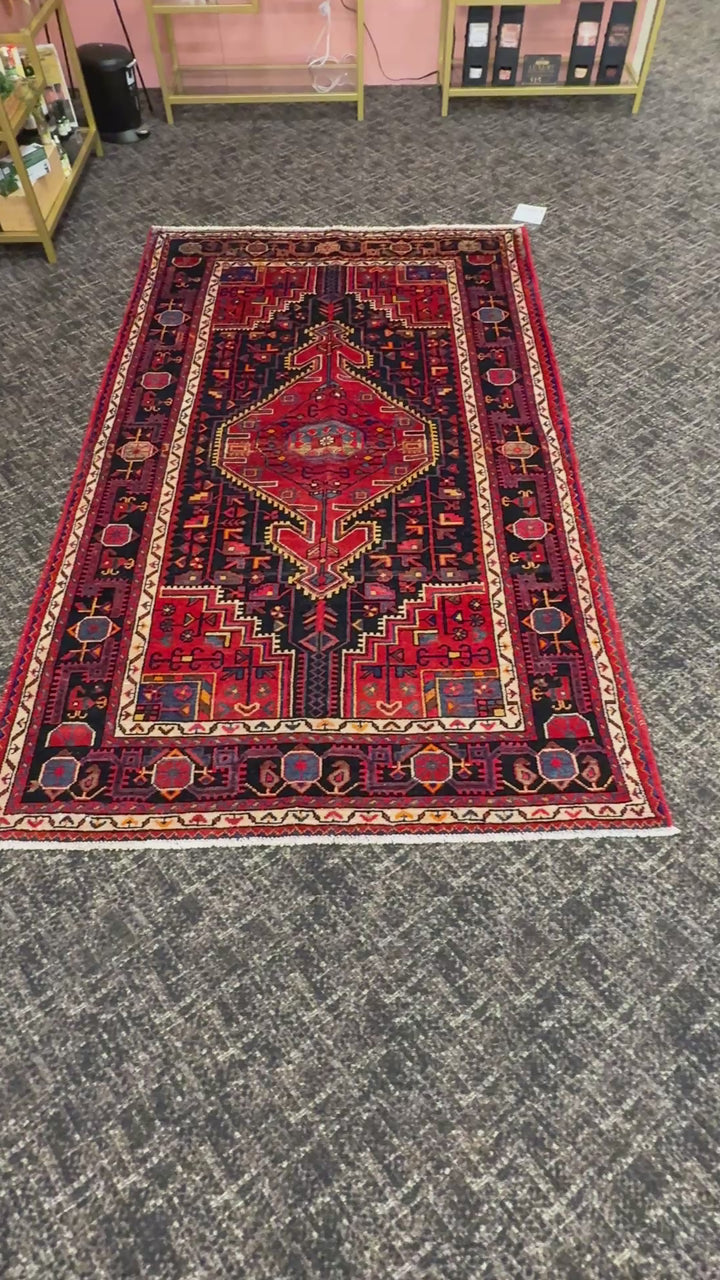8' x 5' Ft. Authentic Vintage Persian Hamadan Ecbatana Hand Knotted Finest Wool Area Rug - BR75