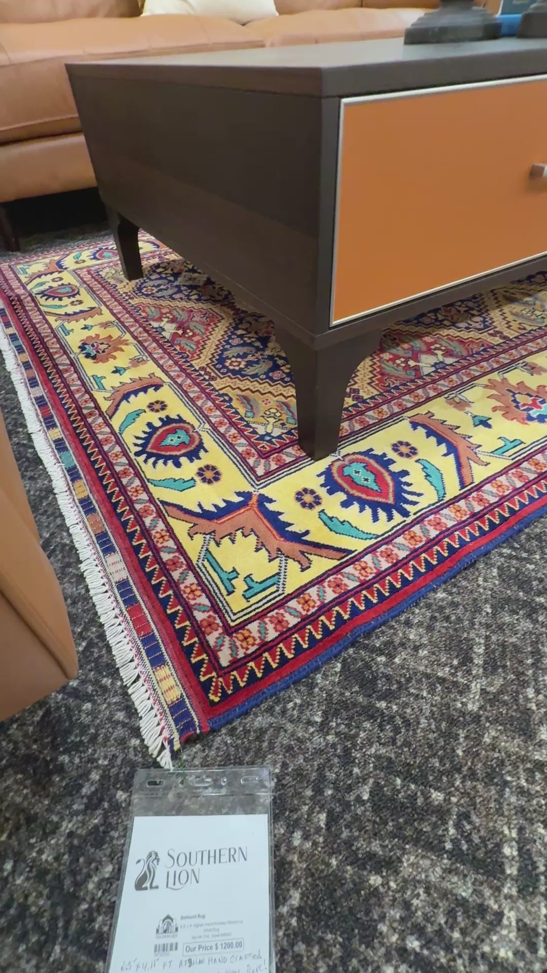 6' x 5' Spectacular Hand Knotted Veg Dyed Fine Maranous Wool Afghan Area Rug - BR923