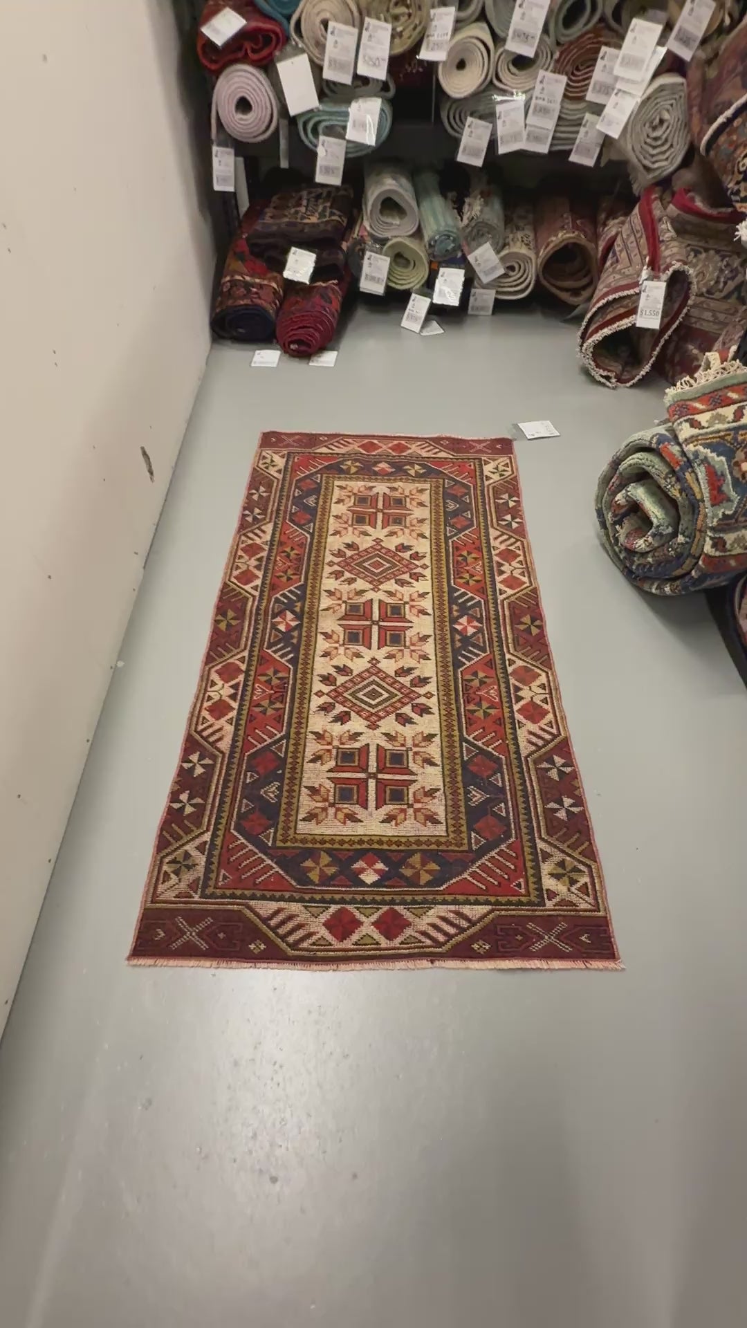4' x 6' Authentic Vintage Turkish Geometric Anatolian Bohemian Rug BR116