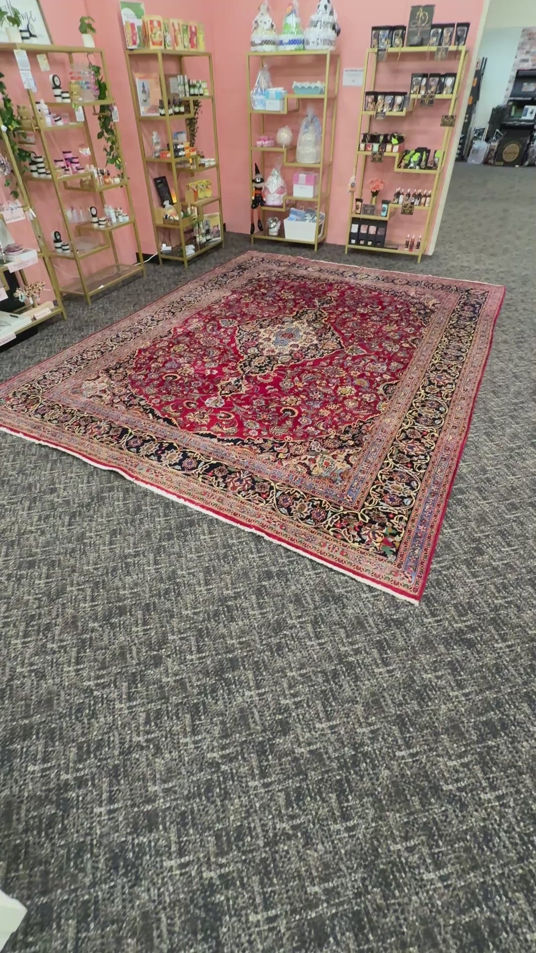 Rare 9 1/2' x 13' Ft. Authentic Vintage Persian Kashan Hand Knotted Wool Area Rug - BR3135