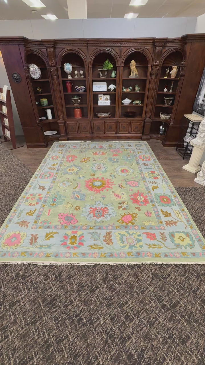 9’ x 12’ Ft. Stunning Turkish Bohemian Oushak Contemporary Hand Knotted Wool Area Rug - BR3045