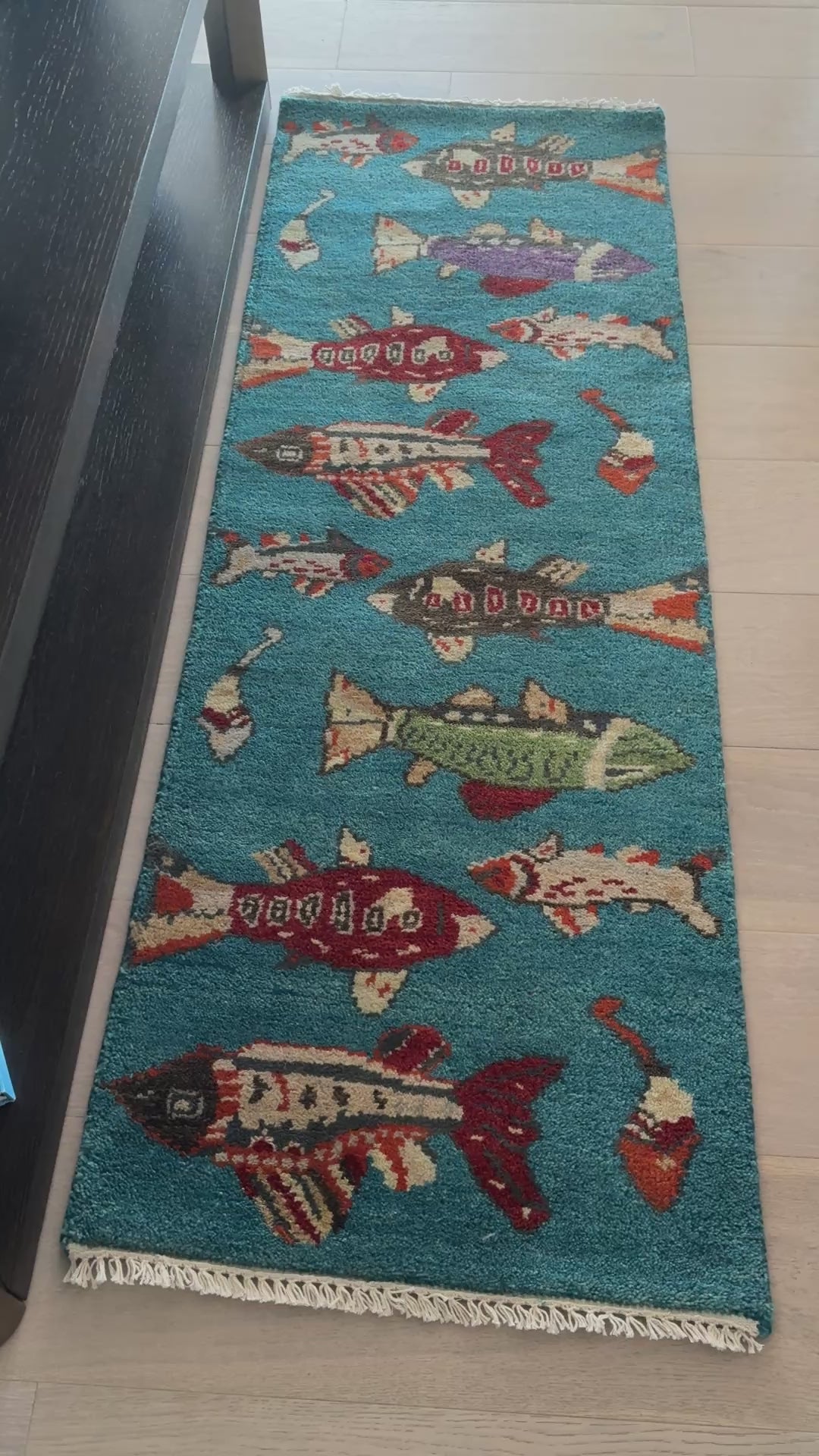 2' x 6' Ft. Fun Colorful Fish Design Turkish Hand Knotted Wool Rug / Runner - BR3078