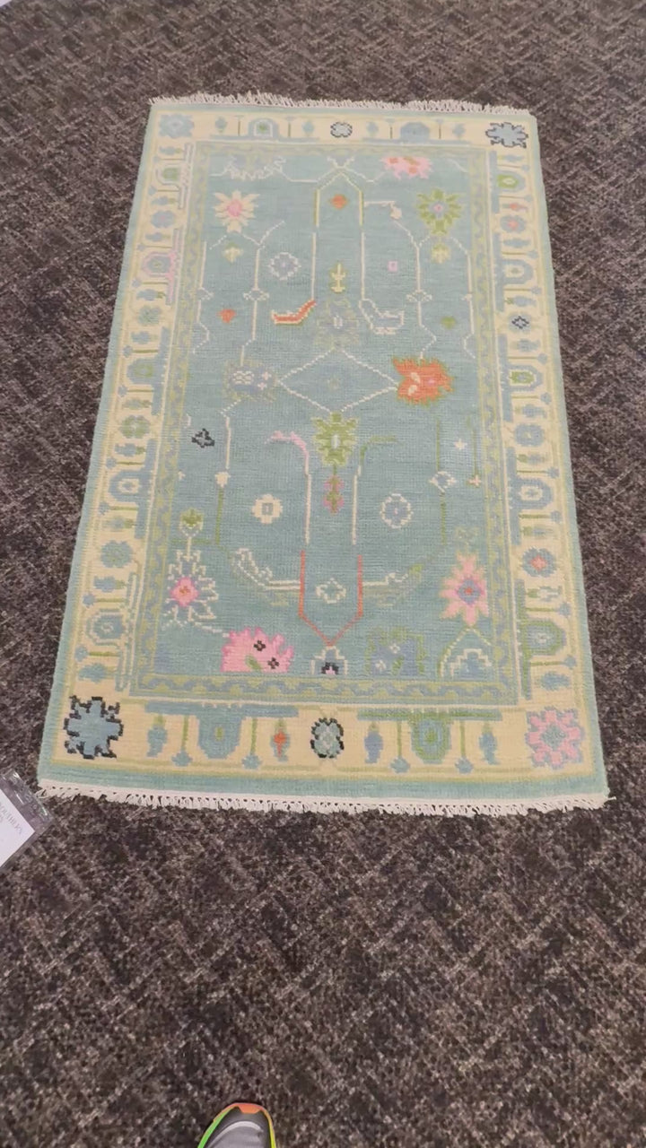 3' x 5' Ft. Contemporary Turkish Oushak Bohemian Hand Knotted Wool Area Rug – BR2566