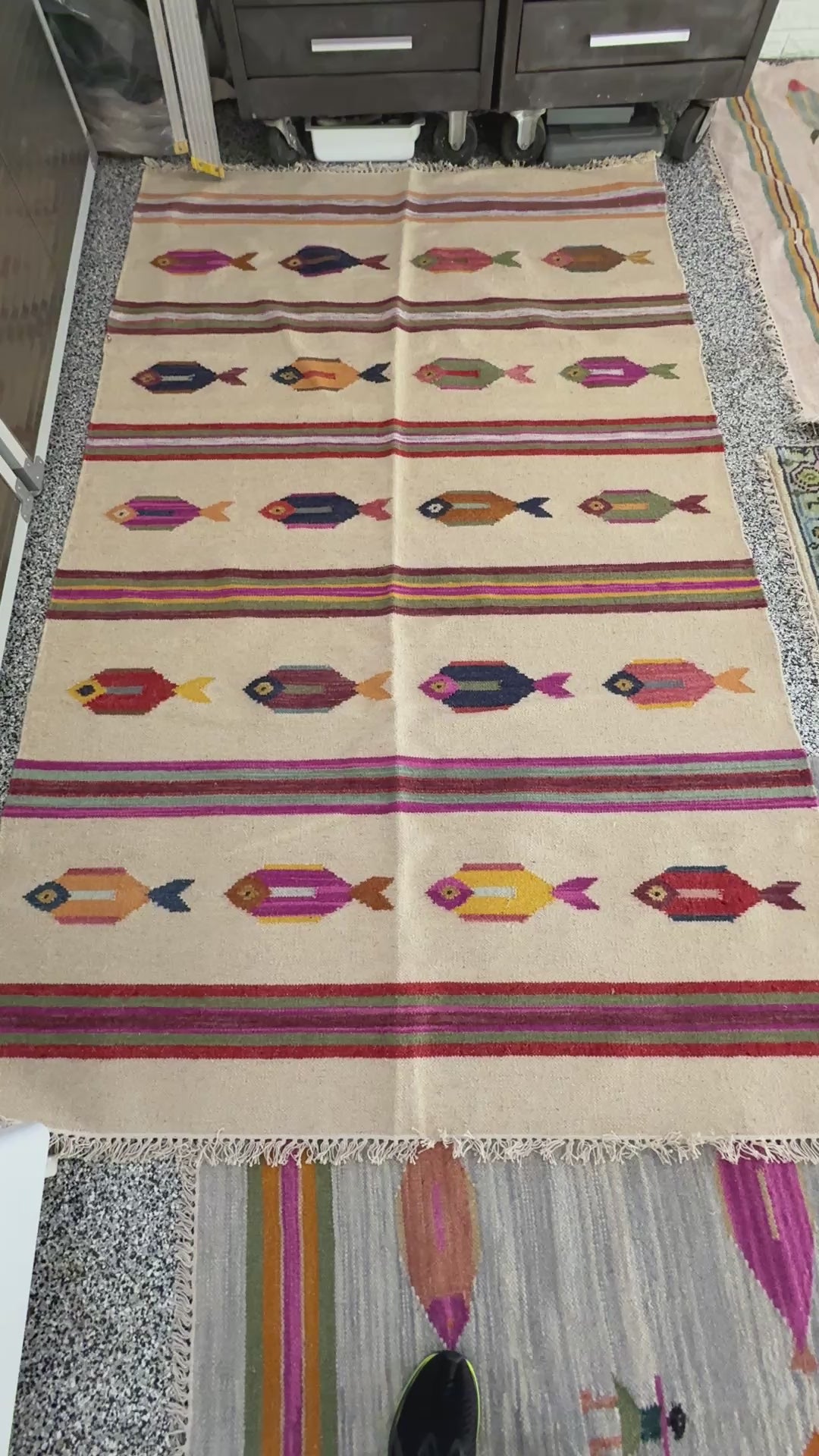 5' x 8' Ft. Fun Colorful Fish Design Turkish Oushak Hand Knotted Wool Area Rug - BR3127