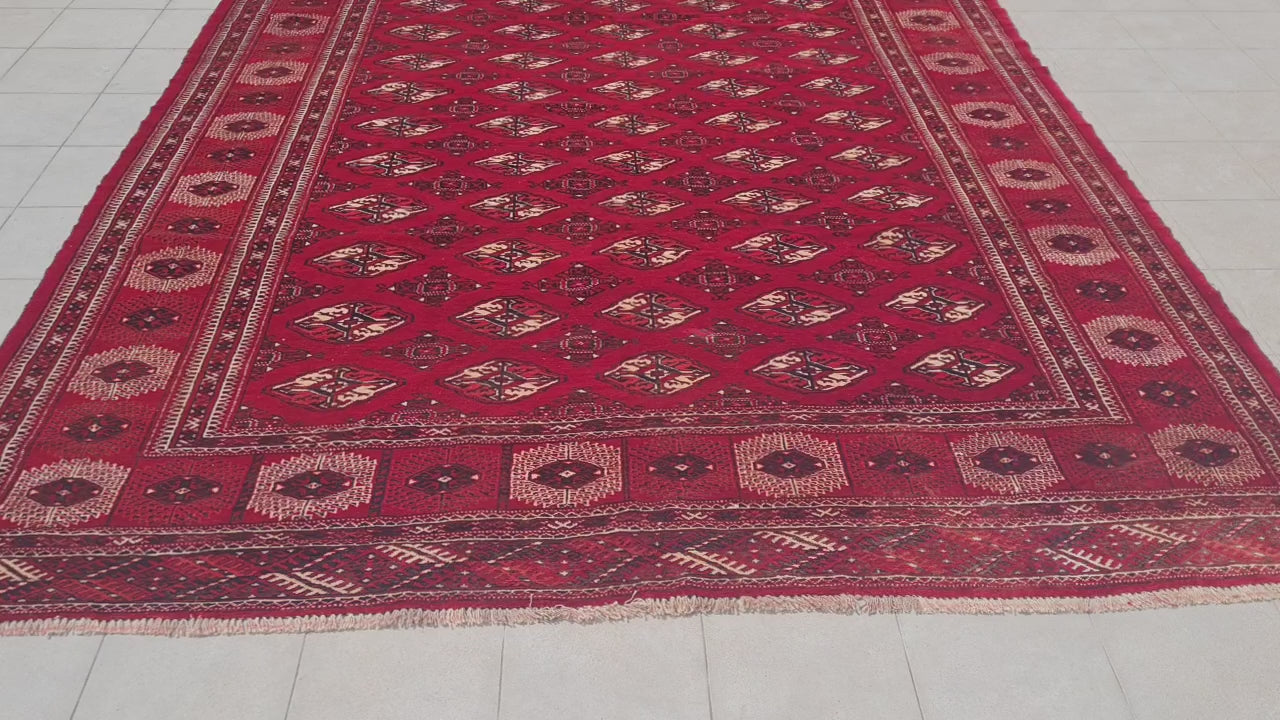 11’x 8’ Ft. Authentic Vintage Turkmen Sara Hand Knotted Rug – BR2676