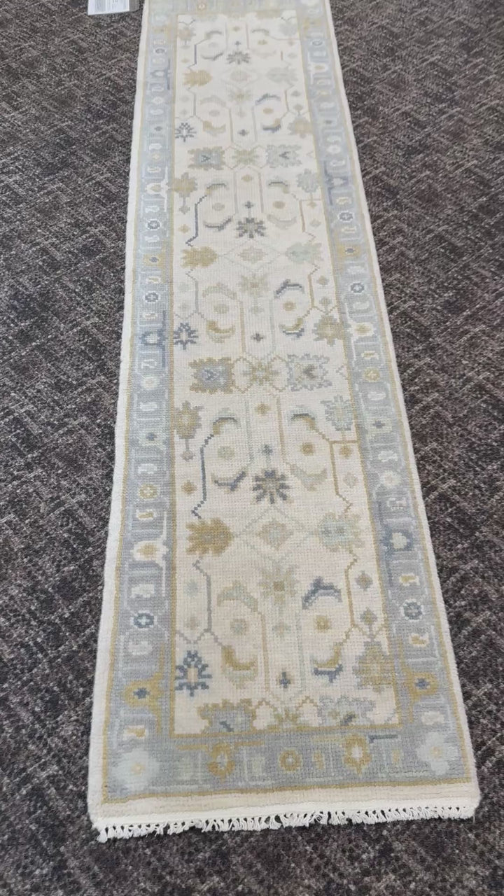 2.1’ x 8' Ft. Contemporary Turkish Oushak Bohemian Hand Knotted Wool Runner – BR2580