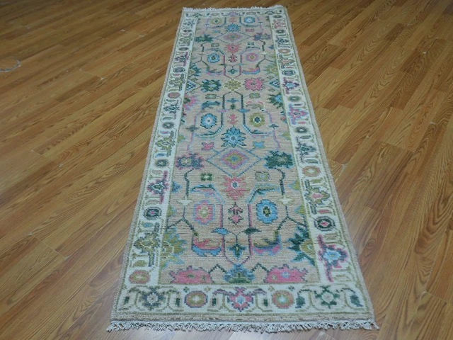 8’x 2.7’ FT Authentic Turkish Oushak Hand Knotted Bohemian Runner / Rug