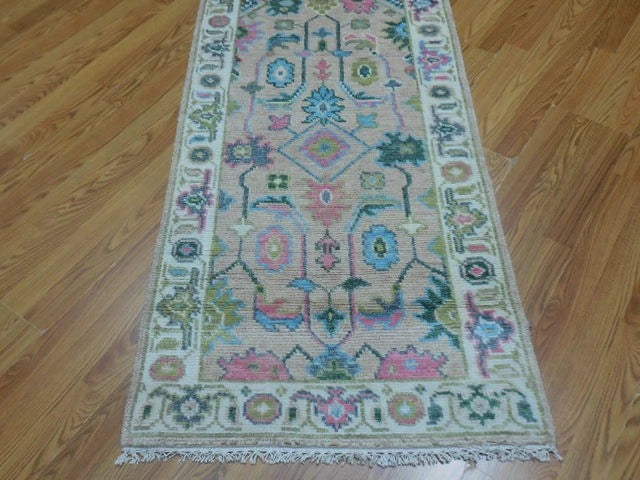 8’x 2.7’ FT Authentic Turkish Oushak Hand Knotted Bohemian Runner / Rug