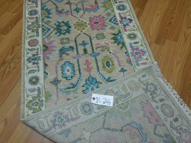 8’x 2.7’ FT Authentic Turkish Oushak Hand Knotted Bohemian Runner / Rug