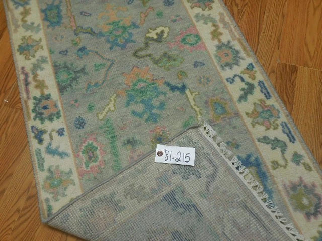 2.7’ x 6’ Ft Turkish Oushak Contemporary Multicolored - Hand Knotted Bohemian Wool Runner / Rug