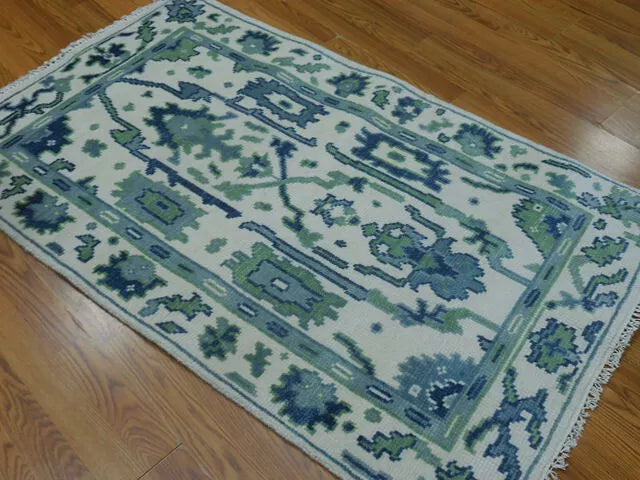 3' x 5' Ft. Turkish Bohemian Oushak Contemporary Hand Knotted Wool Rug - BR471