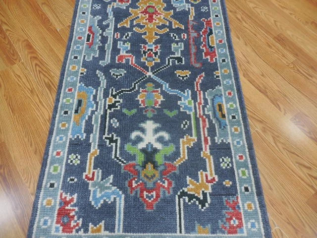 2.7' x 6' Ft. Contemporary Turkish Bohemian Oushak Hand Knotted Wool Runner / Rug - BR3062