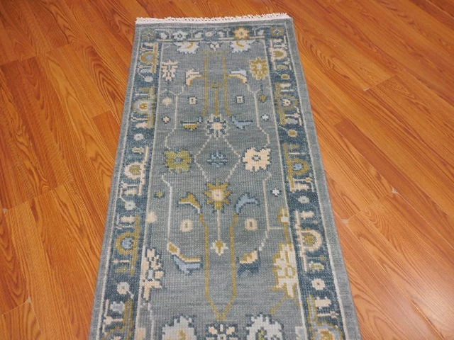 2.2’ x 8' Ft. Contemporary Turkish Oushak Bohemian Hand Knotted Wool Runner / Rug - BR3023