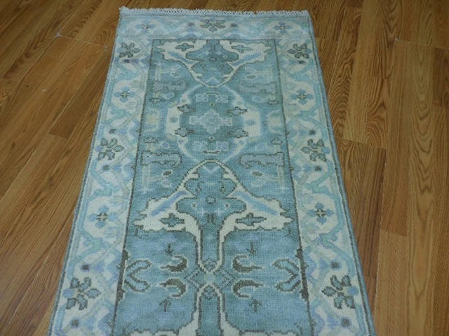 2.5’ x 10' Ft. Contemporary Turkish Oushak Bohemian Hand Knotted Wool Runner / Rug - BR3025