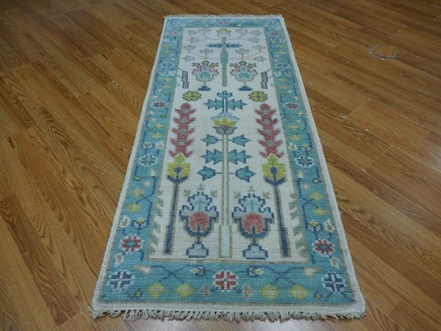 2.5' x 6' Ft. Contemporary Turkish Bohemian Oushak Hand Knotted Wool Runner / Rug - BR3070