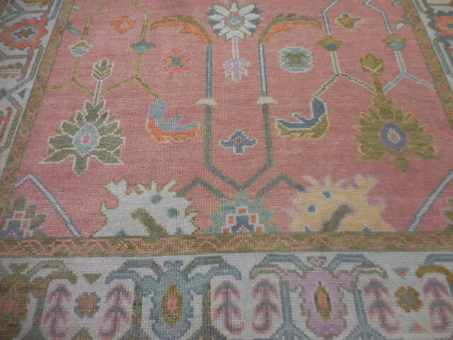 9' x 6' Turkish Bohemian Oushak / Ushak Contemporary Hand Knotted Area Rug - BR456