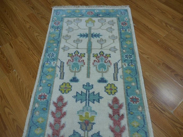 2.5' x 6' Ft. Contemporary Turkish Bohemian Oushak Hand Knotted Wool Runner / Rug - BR3070