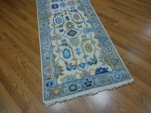 2.6' x 8' Ft. Contemporary Turkish Oushak Bohemian Geometric Hand Knotted Wool Runner – BR3052