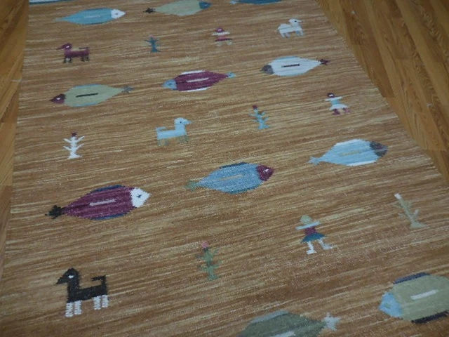 5' x 8' Ft. Fun Colorful Fish Design Turkish Oushak Hand Knotted Wool Area Rug - BR3020