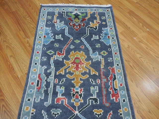 2.7' x 6' Ft. Contemporary Turkish Bohemian Oushak Hand Knotted Wool Runner / Rug - BR3062
