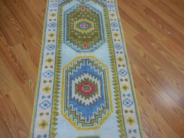2' x 8' Ft. Contemporary Turkish Bohemian Oushak Hand Knotted Wool Runner / Rug - BR3061