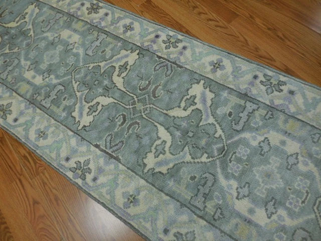 2.5’ x 10' Ft. Contemporary Turkish Oushak Bohemian Hand Knotted Wool Runner / Rug - BR3025