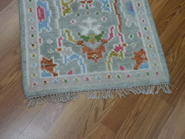 2' x 3' Ft. Turkish Bohemian Oushak Contemporary Hand Knotted Wool Rug - BR469