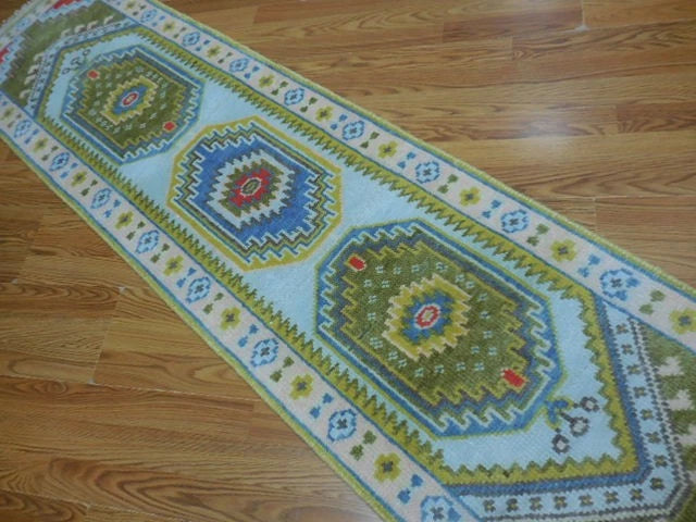 2' x 8' Ft. Contemporary Turkish Bohemian Oushak Hand Knotted Wool Runner / Rug - BR3061