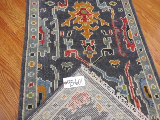 2.7' x 6' Ft. Contemporary Turkish Bohemian Oushak Hand Knotted Wool Runner / Rug - BR3062