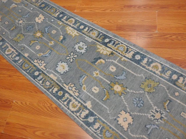 2.2’ x 8' Ft. Contemporary Turkish Oushak Bohemian Hand Knotted Wool Runner / Rug - BR3023
