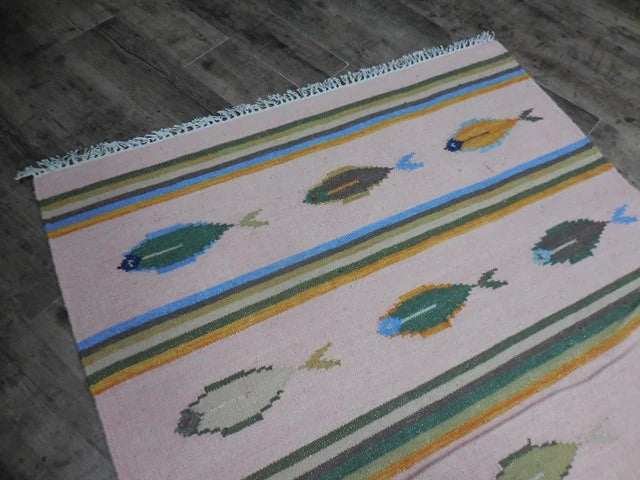 4' x 6' Ft. Fun Colorful Fish Design Turkish Oushak Hand Knotted Wool Area Rug – BR2657