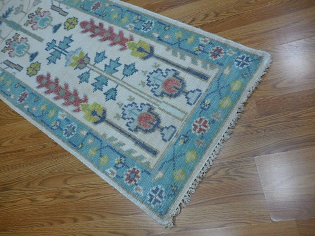 2.5' x 6' Ft. Contemporary Turkish Bohemian Oushak Hand Knotted Wool Runner / Rug - BR3070
