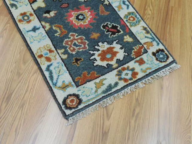 2' x 3' Ft. Turkish Bohemian Oushak Contemporary Hand Knotted Wool Rug - BR470