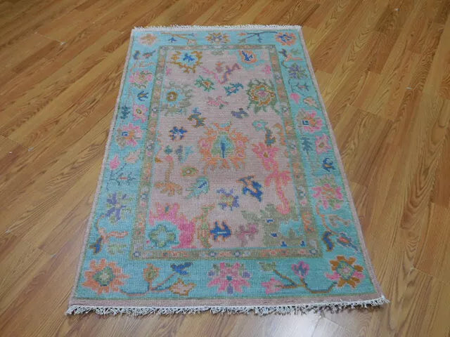 3' x 5' Ft. Turkish Bohemian Oushak Contemporary Hand Knotted Wool Rug - BR463