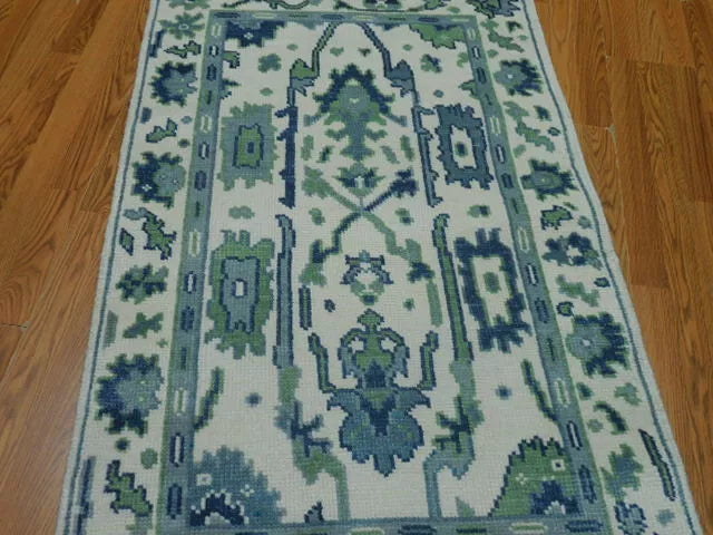 3' x 5' Ft. Turkish Bohemian Oushak Contemporary Hand Knotted Wool Rug - BR471