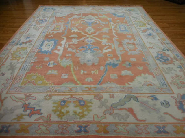 10' x 8' Turkish Bohemian Oushak / Ushak Contemporary Hand Knotted Area Rug - BR457